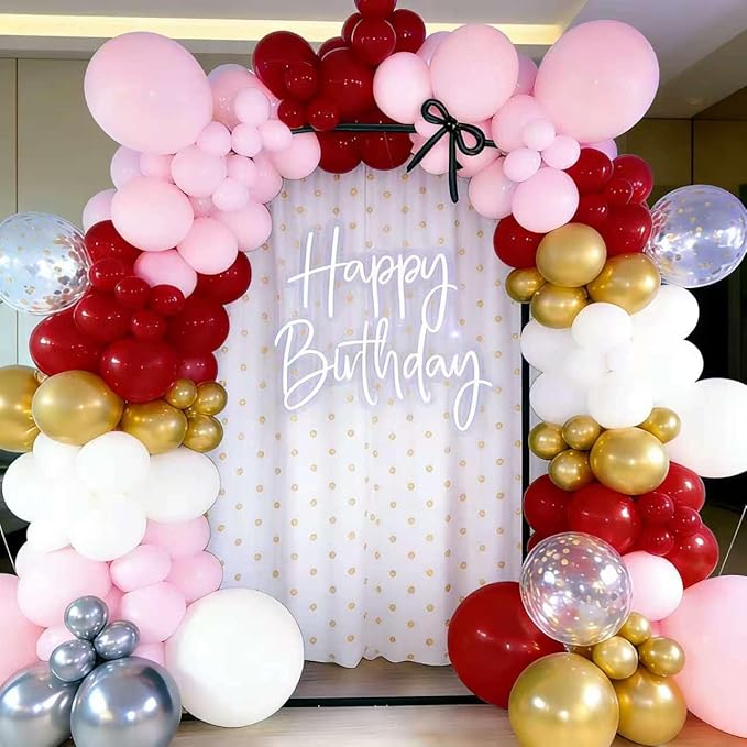 Light Pink Balloons 125 Pcs Pink Different Sizes of 18 12 10 5 Inch Pastel Baby Pale Pink Balloon Arch Kit Garland for Birthday Baby Shower Gender Reveal Valentine's Day Bridal Shower