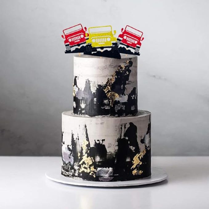 JeVenis 24 PCS Car Cake Decoration Truck Cupcake Toppers Car Vehicle Birthday Party Decoration Car Cake Topper for Boy Men