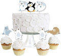 Big Dot of Happiness Arctic Polar Animals - Dessert Cupcake Toppers - Winter Baby Shower or Birthday Party Clear Treat Picks - Set of 24