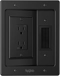 in Wall Cable Management Kit for TV, Recessed Outlet for Low Voltage Cables, TV Cable Hider Wall Kit, Cord Hider for Wall Mount TV, Wall Cable Management Box for Home & Office, Black