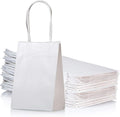 AWELL Mini Size White Paper Bag with Handle Party Favours Bag 6x4.5x2.5 inch for Wedding Birthday Baby Shower Recycled Bag, Pack of 24