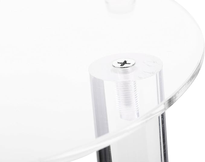 Jusalpha 3 Tier Large Acrylic Glass Round Wedding Cake Stand, Food Display Stand, Cupcake Stand, Dessert Display Platter WCS02 (3 tier with base tier)