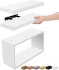 Sorbus Floating Shelves for Wall Set of 3 - Bathroom Shelves for Wall Storage, Over Toilet, Bedroom, Farmhouse, Decor - 2 Floating Shelves with Invisible Brackets & 1 Rectangular Box
