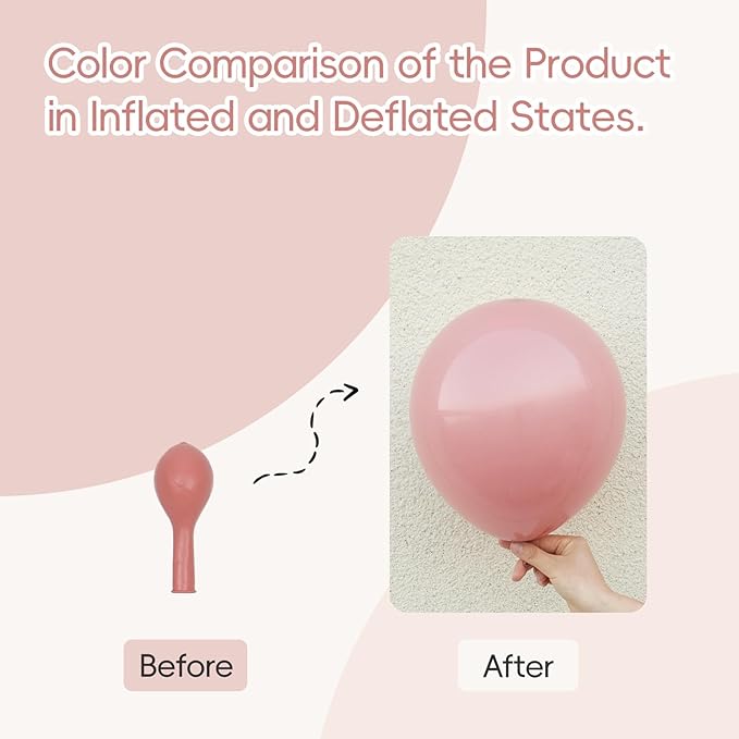 Awenztech 110pcs Dusty Pink Balloons, 18 12 10 5 inch Dusty Rose Balloons Different Sizes Pink Balloon Arch Kit for Wedding Bridal Gender Reveal Boho Baby Shower Birthday Party Decorations