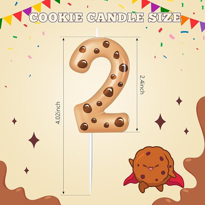 MTLEE Number Birthday Candle Monster Theme Candles Cookies Cake Topper for Girl Boy Cartoon Birthday Party Cake Decorations Supplies(Orange,Number 2)