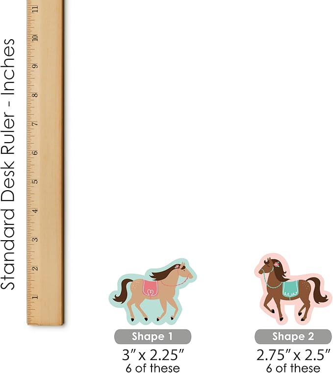 Big Dot of Happiness Run Wild Horses - Dessert Cupcake Toppers - Pony Birthday Party Clear Treat Picks - Set of 24