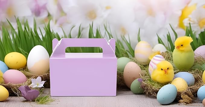 Oletx 12Pcs Purple Gable Gift Boxes, Party Favor Treat Box, Goodie Box, Cookie Candy Box for Purple Birthday Party, Baby Shower, Classroom Activity and Any Fun Occasion Decoration Supplies.