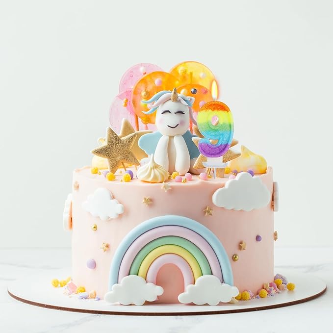 Rainbow Candles for Birthday Cakes, 9 Cake Topper, Rainbow Birthday Party Decorations, 9th Number Candle for Girls Boys (Number 9)