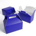 XAGLVV 24 Pack Dark Blue Paper Gable Boxes,6.2 Inch Candy Boxes with Handle, Snack Party Favor& Gift Cookie bags for kids Birthday,Wedding, Baby Shower, Graduation.