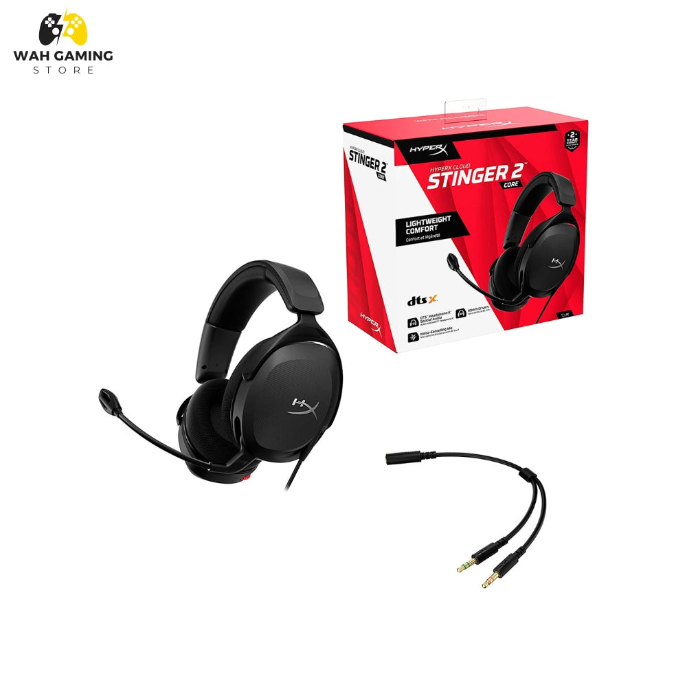 HyperX Cloud Stinger 2 Core Best Lightweight Gaming Headset (OPEN BOX) with Immersive DTS:X Headphone Spatial Audio
