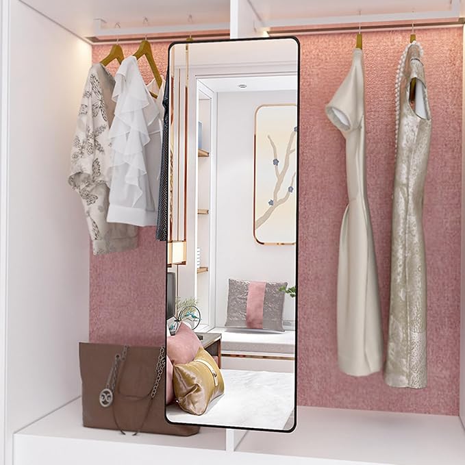 Hideaway Closet Mirror, Retractable Full Length Mirror, 39" x 16" Wall Mounted Mirror, Suitable for Bedroom, Locker Room, Cloakroom