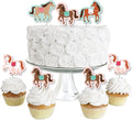 Big Dot of Happiness Run Wild Horses - Dessert Cupcake Toppers - Pony Birthday Party Clear Treat Picks - Set of 24