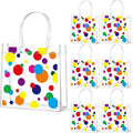 Lonfliness 24Pcs Polka Dot Clear PVC Gift Bags with Handles Bulk Rainbow Goodie Treat Candy Bags Colorful Rainbow Wrap Tote Bags for Birthday Party Favor Baby Shower Decorations Supplies 8 x 8 x 3in