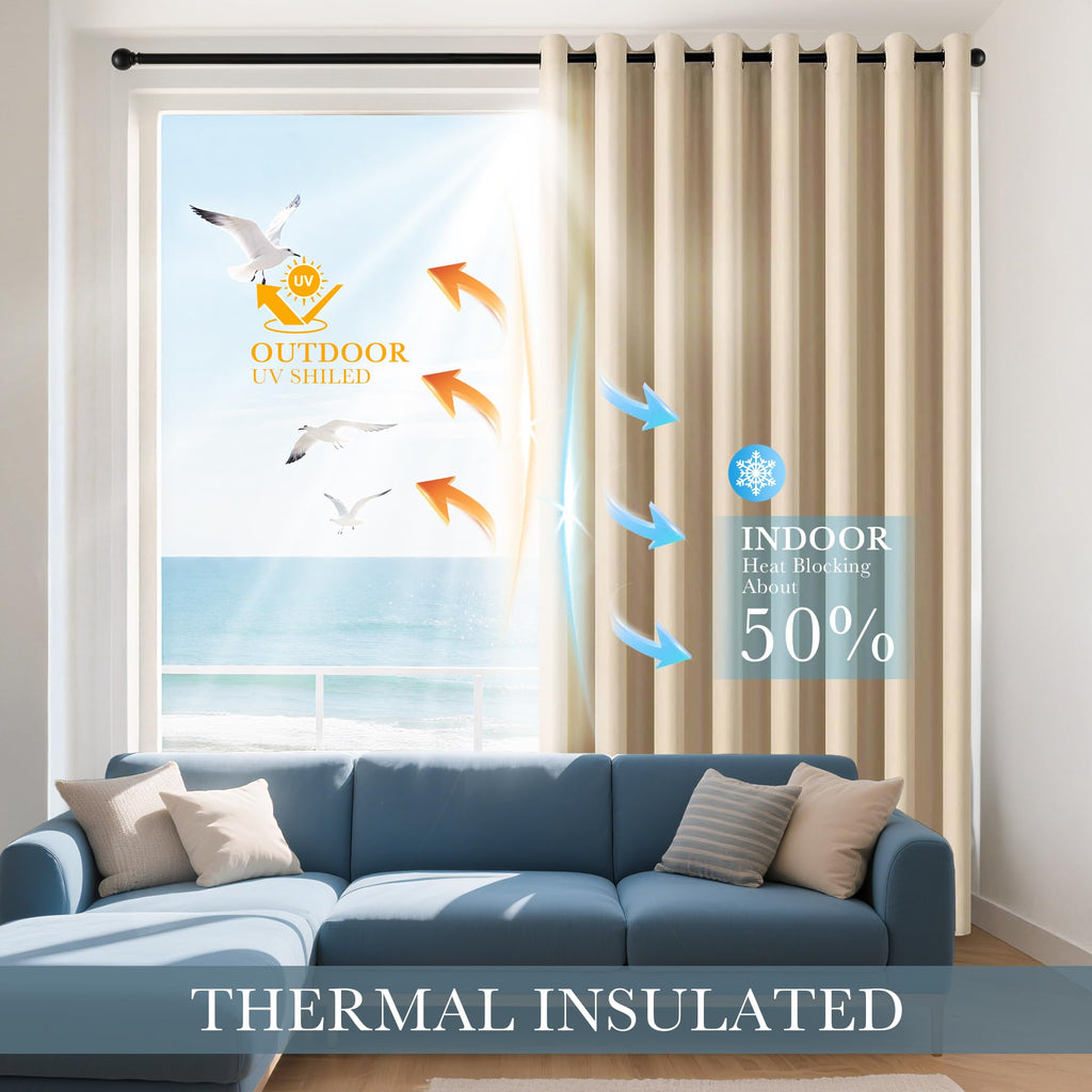 Biscotti Beige Blackout Curtains 42x60 Inches for Bedroom