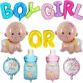 10 Pcs Gender Reveal Balloons, Baby Balloon Baby Shower Foil Balloons Boy Or Girl Letter Balloon,Boy Girl Mylar Balloons for Welcome Home birthday Gender Reveal Party Decorations