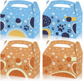 Beehaam 24 Pack Blue Dog Party Favor Treat Boxes, Cartoon Dog Paw Theme Gable Gift Bags, Large Candy Goodie Cake Snack Paper Bags for Happy Birthday Baby Shower Party Decorations Supplies