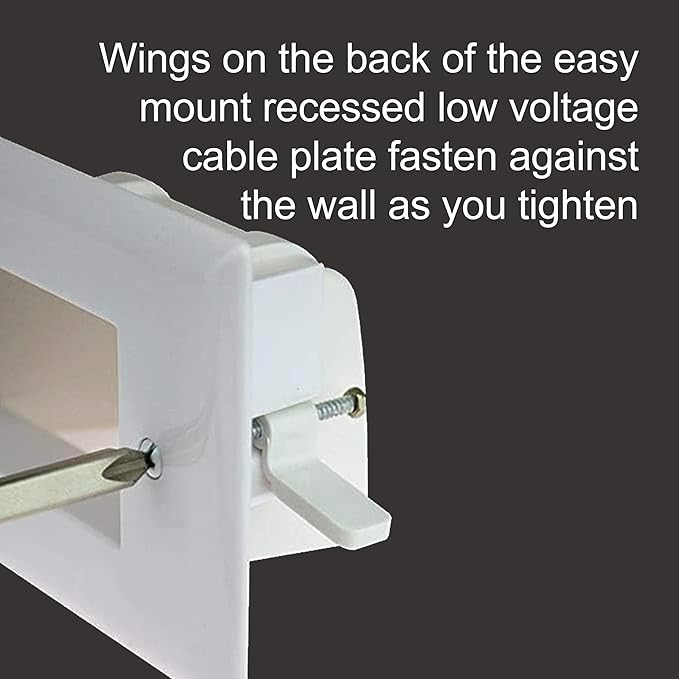 DATACOMM Electronics 45-0008-IV Easy Mount Recessed Low Voltage Cable Plate - Ivory