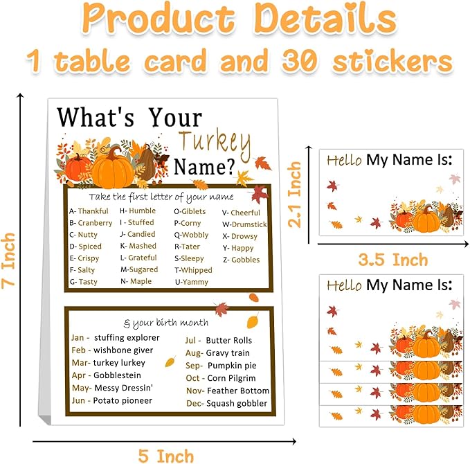 Thanksgiving Party Game, Thanksgivings Decorations for Party-Halloween Thanksgiving Decor Home,Fall Decor Thanksgiving Gifts, Friendsgiving Games Fall Party Supplies