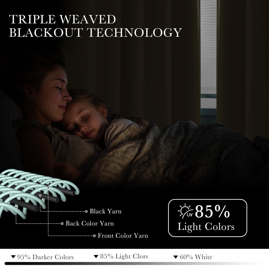 Blackout Curtains for Bedroom 72 Inch Length 2 Panels Set (2 Count)