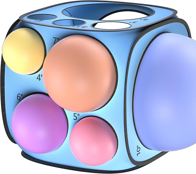 13 Sizes Balloon Sizer Cube Box (2-12 Inch), Collapsible Balloon Measurement Tool for Party Arch Decorations & Columns