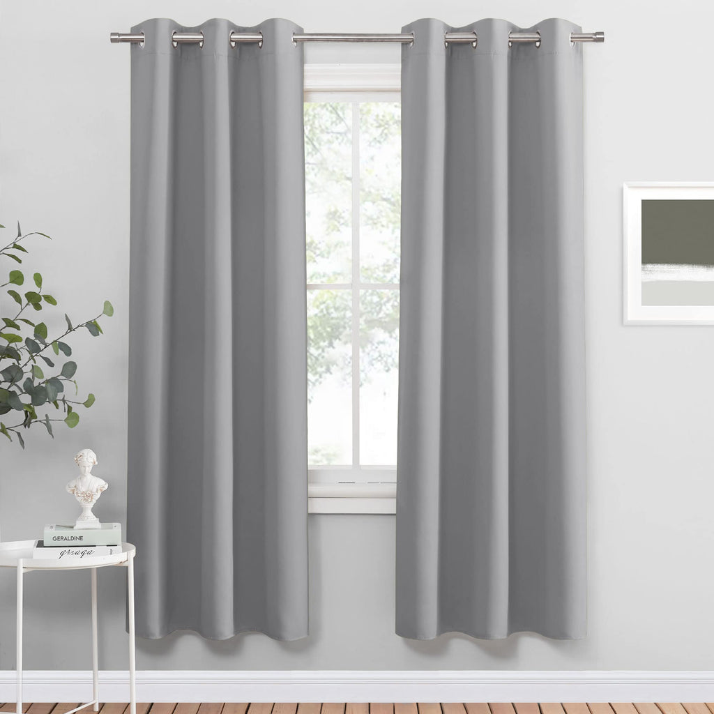 Sliver Grey Curtains for Living Room (2 Count)