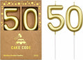 2.76 Inch Classical Gold 50 Number Birthday Candles, Gold Number Candles, Cake Number Candles, Party Celebration