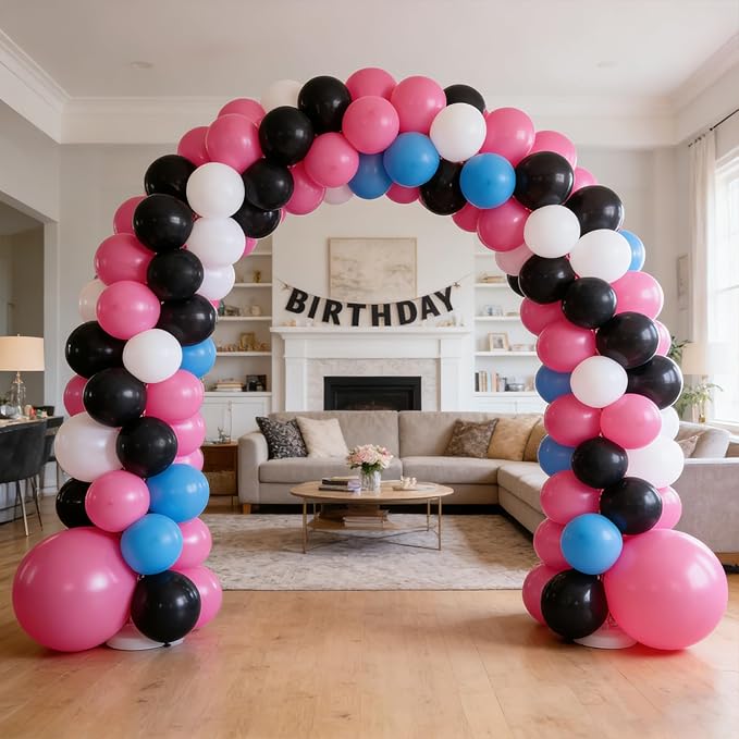 Hot Pink Balloons 125 PCS Different Sizes of 18 12 10 5 Inch Magenta Fuchsia Dark Pink Balloon Arch Kit Garland for Birthday Party Baby Shower Bridal Shower Valentine's Day