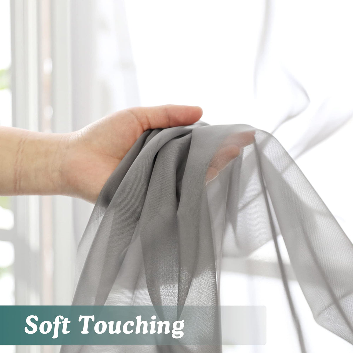 Voile Sheer Window Curtain Panels 54 Inch Long