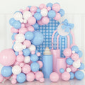 Pink and Blue Balloons Garland Kit, 124pcs Pink White Blue Latex Balloons Arch for Birthday, Baby Shower, Gender Reveal Party Decoration