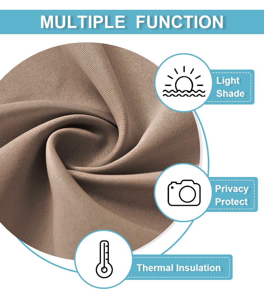 Blackout Curtains 80 inches Long for Bedroom Living Dining Room (2 Count)