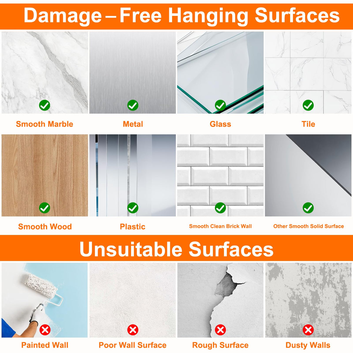 100 Pack Heavy Duty Self Adhesive Hooks 50 lbs Transparent Reusable Sticky Wall Hooks for Hanging Waterproof Adhesive Hooks for Kitchen (100 Count)