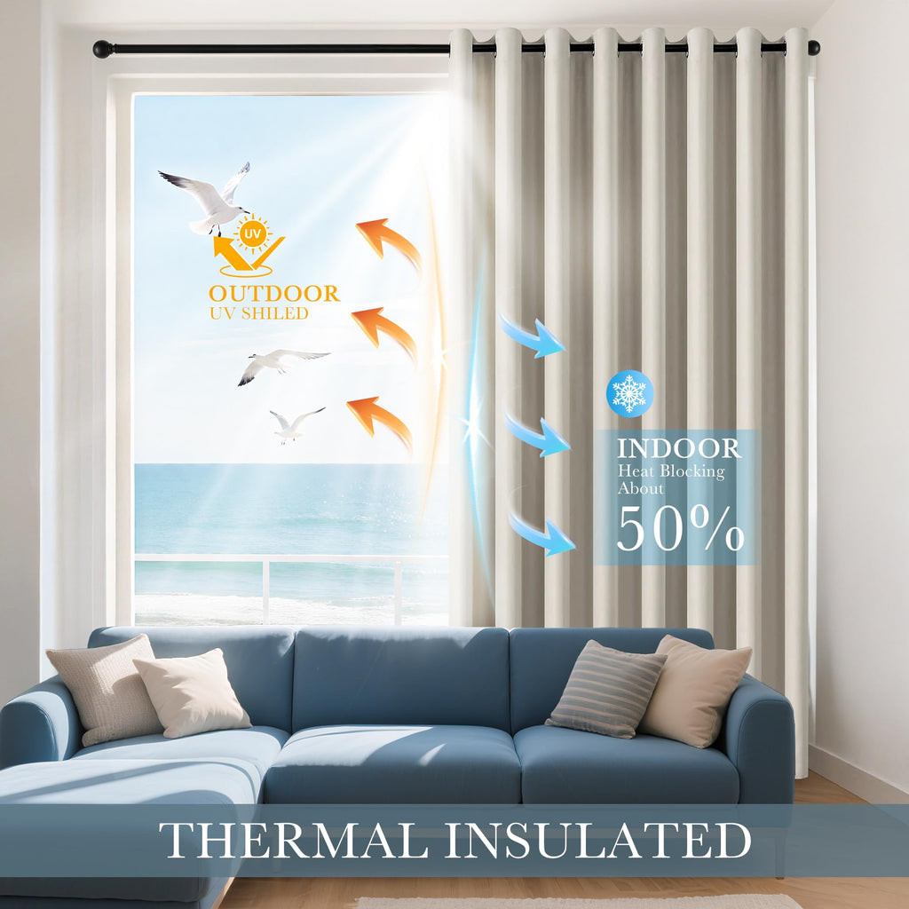 Blackout Curtains for Bedroom 72 Inch Length 2 Panels Set (2 Count)