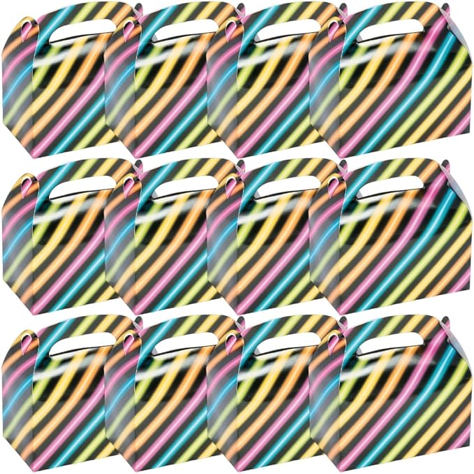 Fun Express Neon Glow Party Treat Favor Boxes (set of 12) Glow Party Supplies