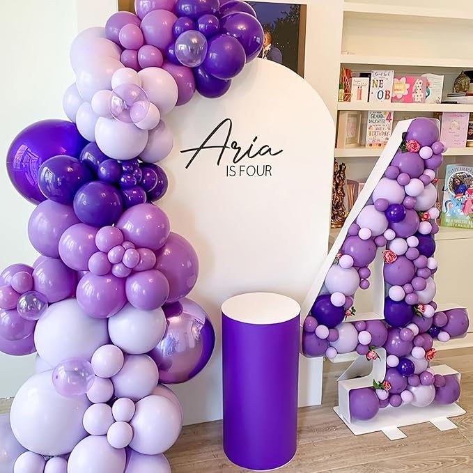 Purple Balloons Set, 50pcs 12Inch Light Pastel Purple Balloons Dark Purple Balloon for Birthday Wedding Baby Shower Purple Theme Party Decorations