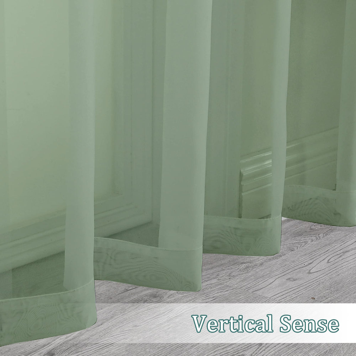 Sheer Window Curtains 144 inch Extra Long 2PCS