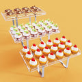 Bakzon 3 Pieces Cupcake Stand Holder, Clear Acrylic Dessert Table Display Set with Iron Support Legs for Birthday Candy Bar Décor Weddings, Parties Events