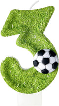 3rd Birthday Candles，Soccer Birthday Decorations，Suitable for Girl and boy Cake Toppers, Wedding Cakes, Anniversaries, Party Celebrations, Birthday Decorations
