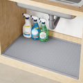 TRZZ Silicone Waterproof Under Sink Mat 34" x 19", Drip Tray and Cabinet Liner for Kitchen and Bathroom, Prevents Water Damage and Organizes Cabinets (Grey)