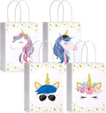 Crtiin 24 Pcs Unicorn Party Favor Bags for Birthday Party Supplies, Unicorn Gift Bag Goody Treat Candy Bags for Valentines Day Baby Shower Birthday Carnival Festivals Decorations