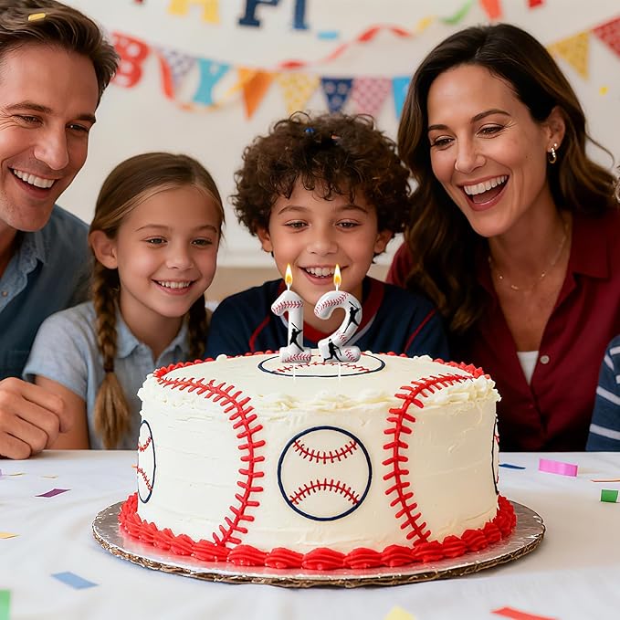 Baseball Birthday Number Candle, Number 12 Candles for Cake Topper, Ideal Birthday Parties Cake Decor, Wedding Anniversary and Other Celebrations (Candle 12)