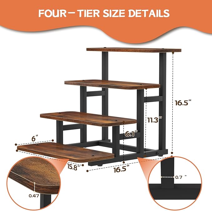 Cupcake Stand, 4 Tier Cupcake Stand for 50 Cupcakes, Set of 2 Rustic Wood & Metal Dessert Table Display Stand, Stepped Cupcake Tower, Dessert Riser for Wedding, Party & Farmers Market
