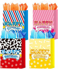 YiBodollar 16pcs Cartoon Dog Paw Party Gift Bags Colorful Birthday Goodie Gift Boxes for Kids Boys Girls Birthday Party Favors Decorations