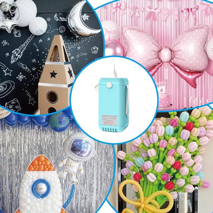 Electric Balloon Pump,4-in-1 Portable Electric Air Balloon Blower Machine for All Balloons, Air Pump for Sports Balls, Inflator& Deflator for Inflatables
