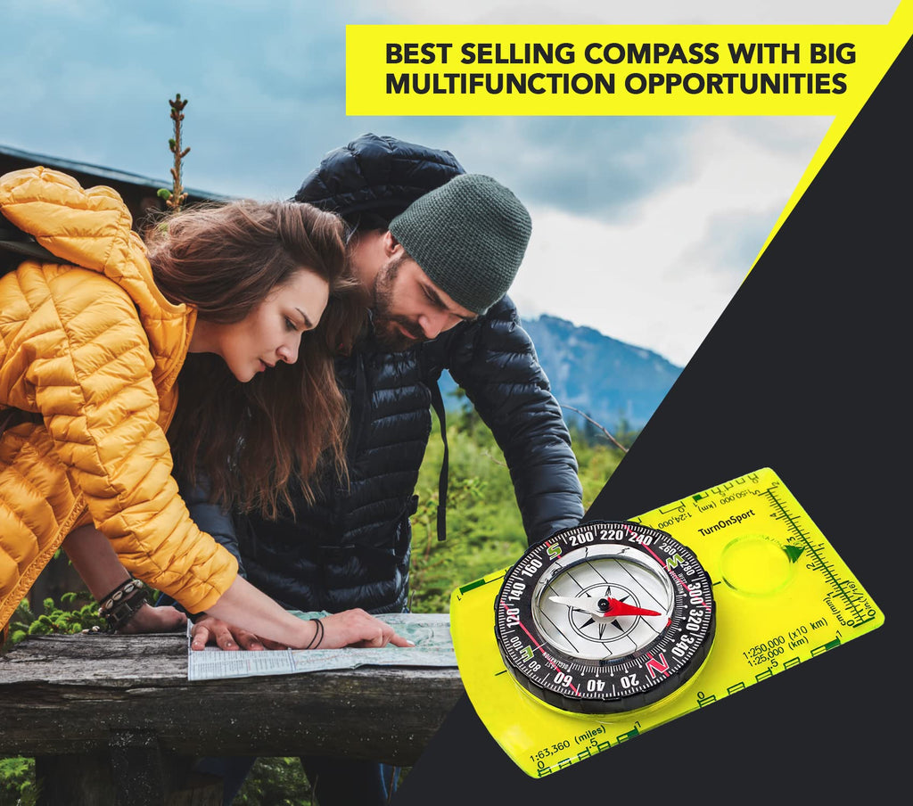 TurnOnSport Orienteering Compass - Green