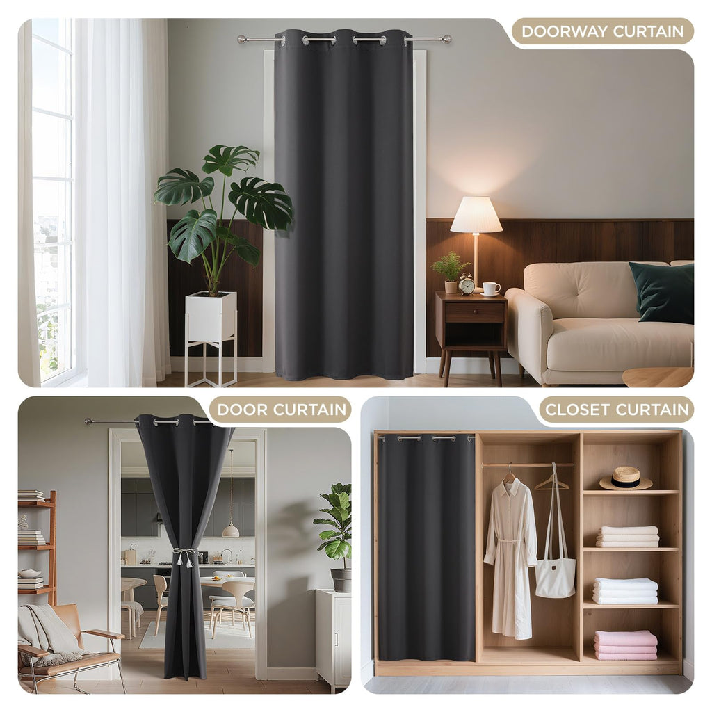 Door Curtain Blackout Curtains for Doorway Privacy Closet Drapes