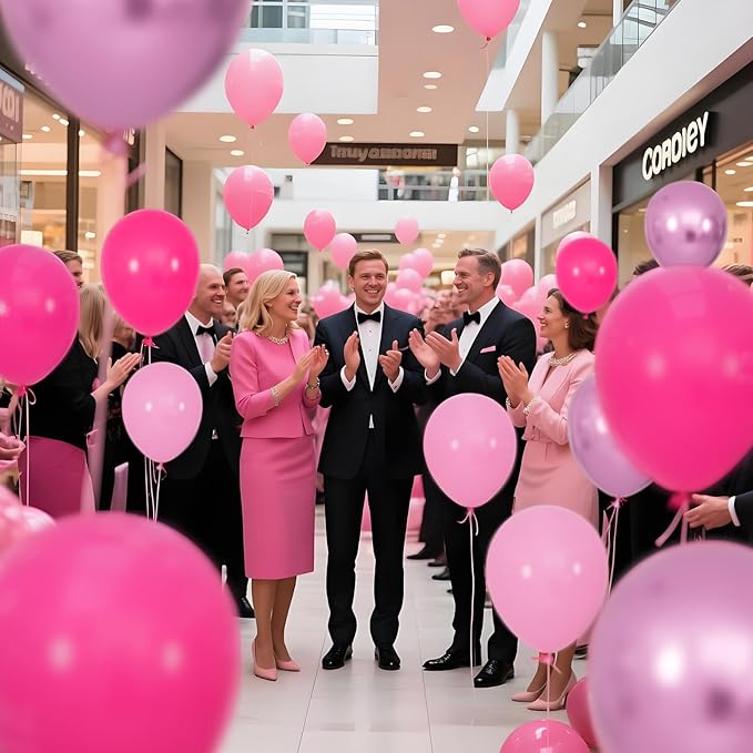 100Pcs Pink Balloons 12Inch Hot Pink Metallic Pink Balloon Light Pink Balloon for Birthday Wedding Baby Shower Princess Party Decorations