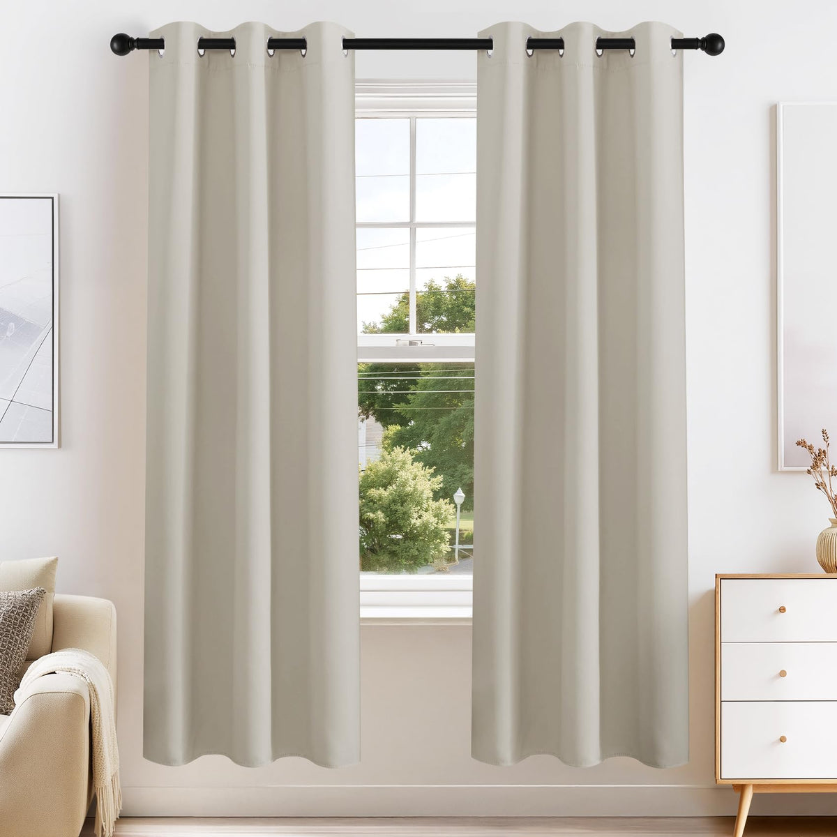 Blackout Curtains for Bedroom 72 Inch Length 2 Panels Set (2 Count)
