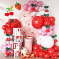 Cherry Balloon Arch Kit, 113 Pcs Red Pink Balloons Garland for Girls Cherry Birthday Berry 1st Birthday Decorations First Summer Fruit Party, Pink Baby Shower Cherries Party Wedding Valentine's Day