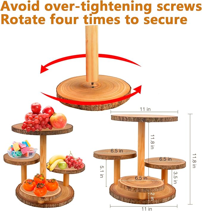 Cupcake Stand Display - Wood Dessert Cupcake Stand Display, 4 Tier Cupcake Stands for 50 Cupcakes, Cup Cake Tower Stand Holder, Cake Stands for Party, Birthdays, Weddings, Baby Showers, Holiday Decor
