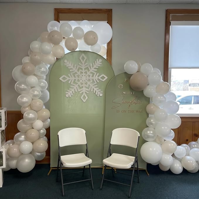 Pearl White Balloons, 60Pcs 12Inch Double Stuffed White Clear Balloons for Wedding Bridal Shower Baby Shower Engagement Birthday Party Decorations